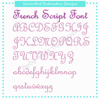 French Script Font {Four Sizes}