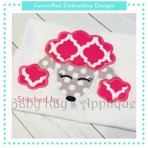 Poodle Appliqué {Four Sizes}