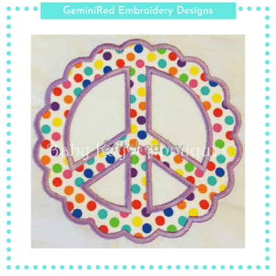 Scalloped Peace Sign {Three Sizes}