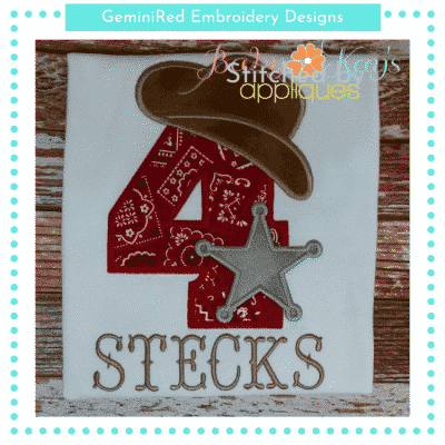 Cowboy Sheriff Star Numbers {Four Sizes}