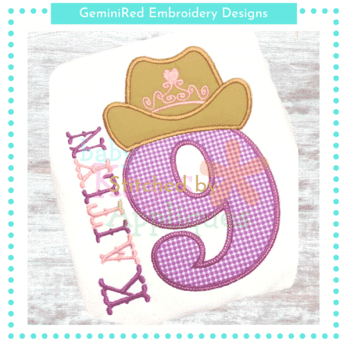Cowgirl Princess Numbers {Four Sizes}