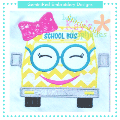 Girl School Bus {Four Sizes}