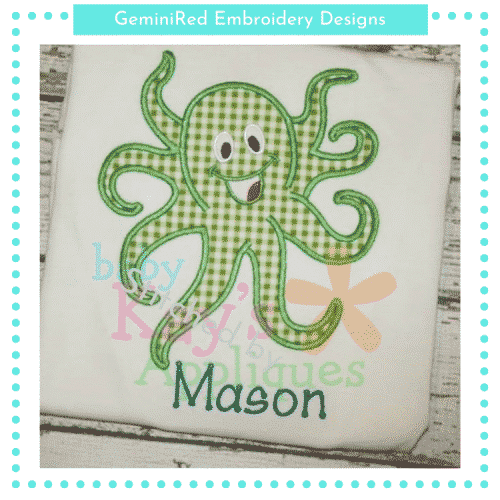 Happy Octopus Appliqué {Four Sizes}