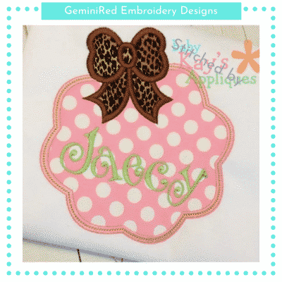 Girly Bow Scallop Patch {Four Sizes}