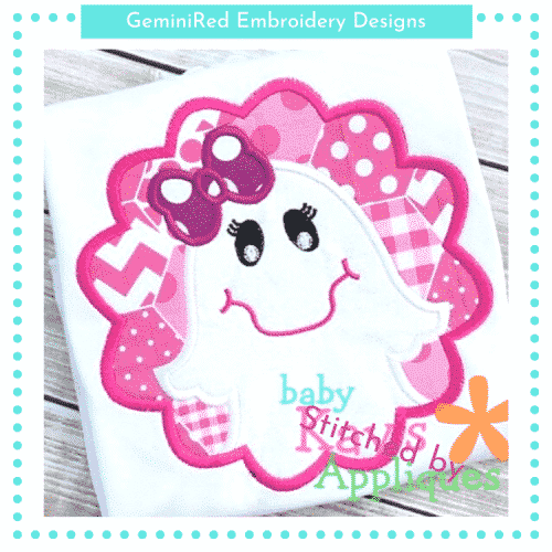 Scallop Frame Girly Ghost {Four Sizes}