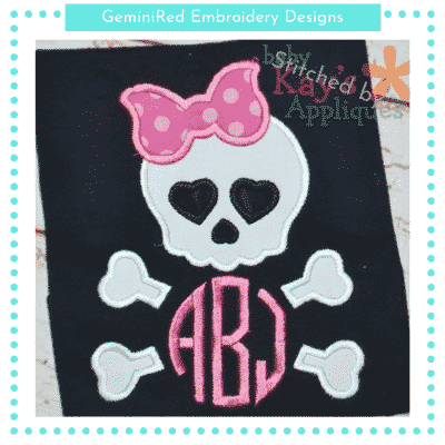 Skull Monogram Girl {Four Sizes}