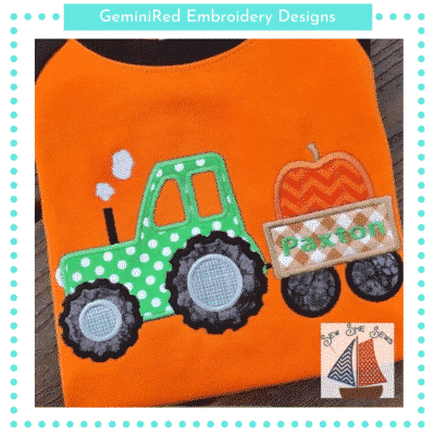 Tractor Pulling Pumpkin {Four Sizes}