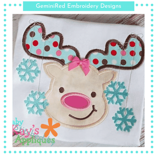 Reindeer with Snowflakes {Four Sizes}