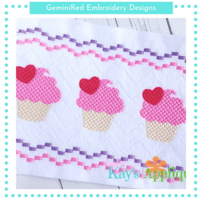 Cupcake with Heart Faux Smock {Three Sizes}
