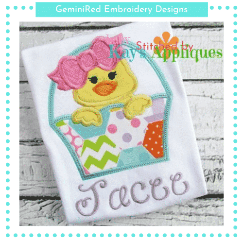 Easter Chick in Basket {Four Sizes}