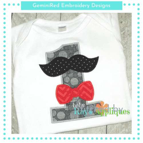 Mustache and Bow Tie Numbers {Four Sizes}