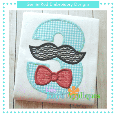 Mustache and Bow Tie Numbers {Four Sizes}