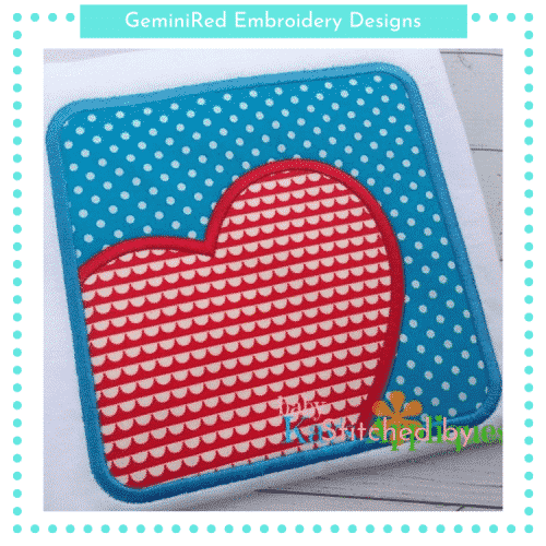 Square Patch Heart {Four Sizes}