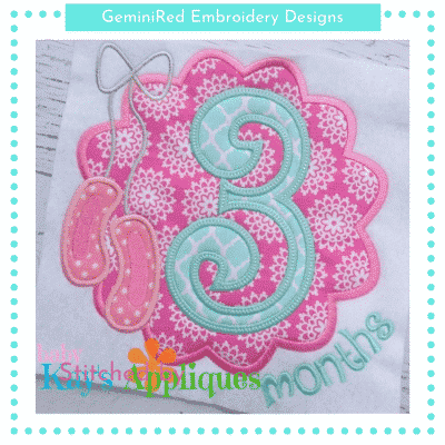 Ballet Scallop Patch by Months {Four Sizes}