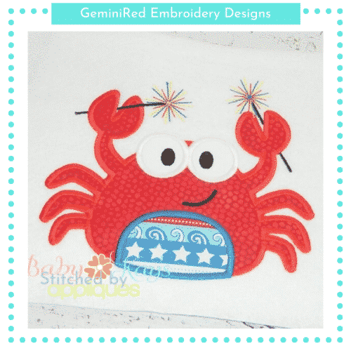 Crab with Sparklers {Four Sizes}