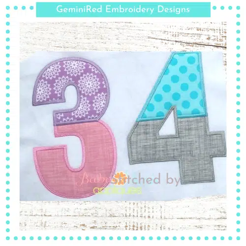 Split Appliqué Numbers {Four Sizes}