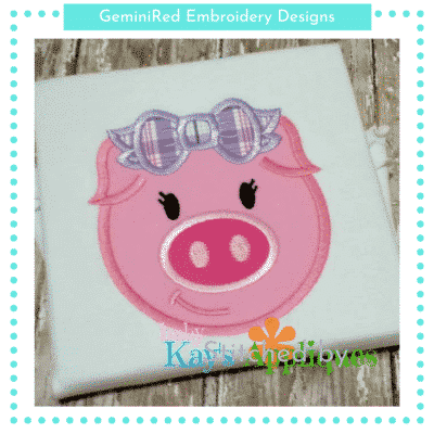 Cute Girly Pig {Four Sizes}