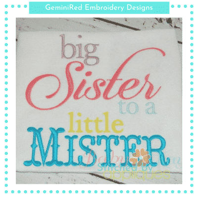Big Sister to a Little Mister {Four Sizes}