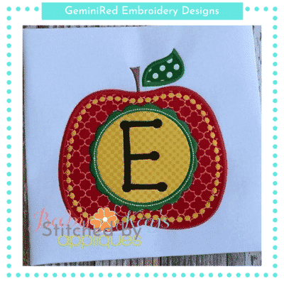 Pearl Stitch Monogram Apple {Four Sizes}