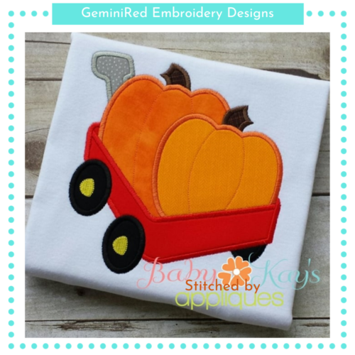 Wagon with Pumpkins {Four Sizes}