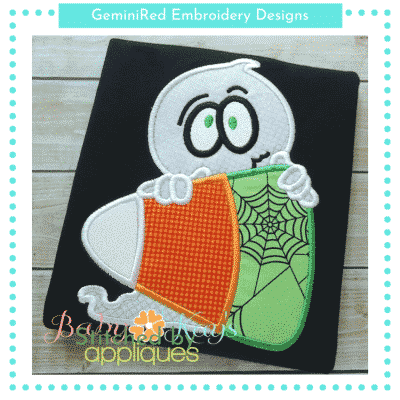 Cute Ghost with Candy Corn {Four Sizes}