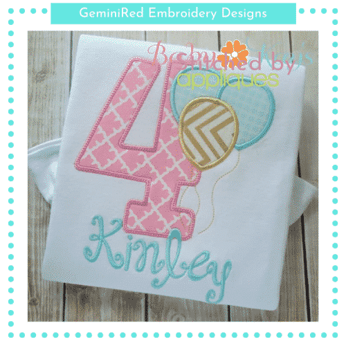 Birthday Numbers with Balloons {Four Sizes}