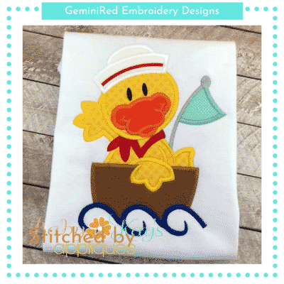 Sailor Duck in a Boat {Four Sizes}