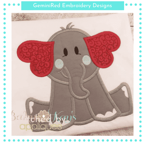 Valentine Elephant {Four Sizes}