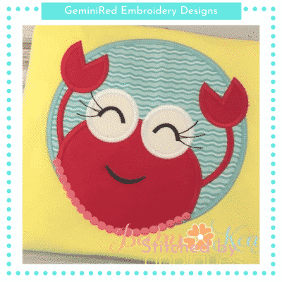 Crab Girl in a Circle Frame {Four Sizes}