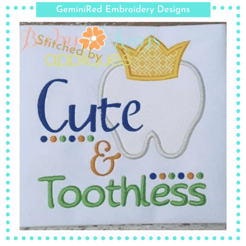 Cute & Toothless with Crown {Four Sizes}