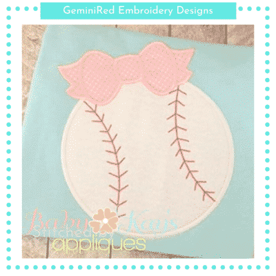 Baseball with Bow {Four Sizes}