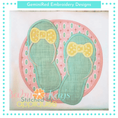 Bow Flip-Flops in Circle Frame {Four Sizes}