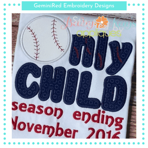 Only Child (Season Ending) Baseball {Four Sizes}