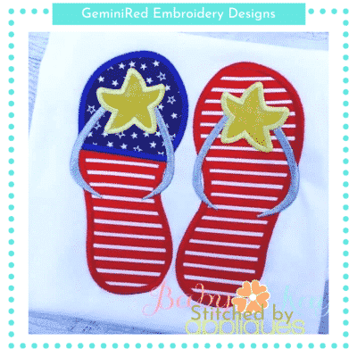 Flag and Star Flip-Flops {Four Sizes}
