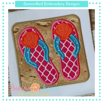 Sea Shell Flip-Flops in Square Frame {Four Sizes}