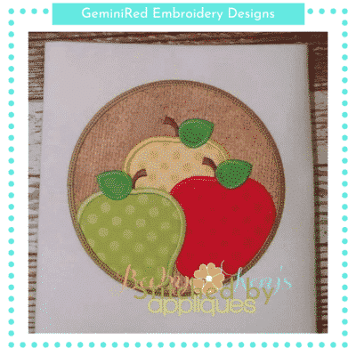Apples in Circle Frame {Four Sizes}