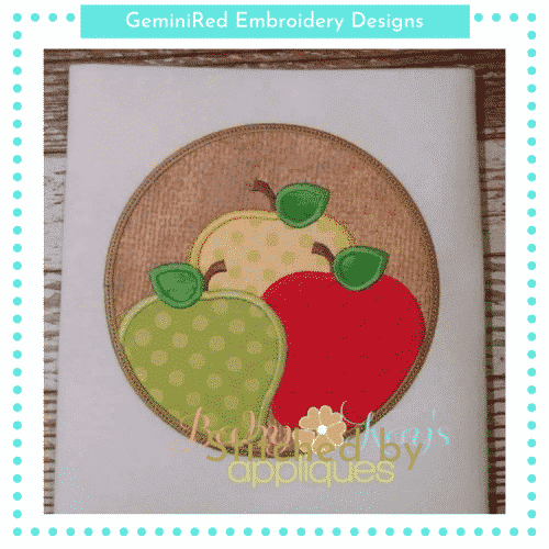 Apples in Circle Frame {Four Sizes}