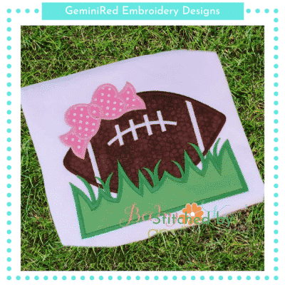 Football with Bow in Grass {Four Sizes}