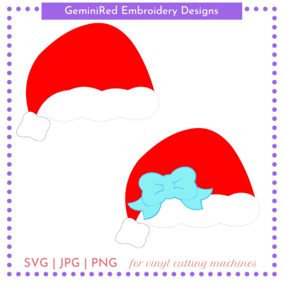 CUT FILE - Santa Hat with & without Bow