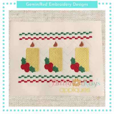 Christmas Candles Faux Smock {Three Sizes}