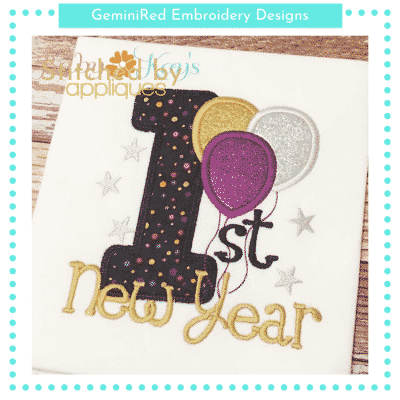 1st New Year with Balloons {Four Sizes}