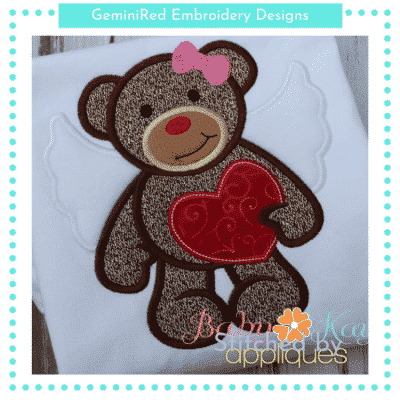 Angel Bear with Heart {Four Sizes}