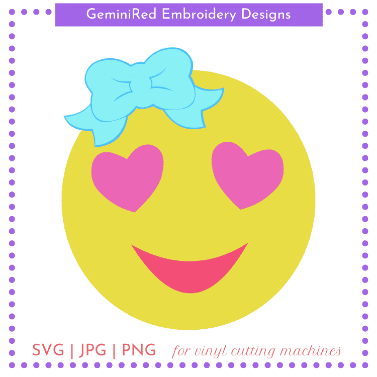 Heart Eye Emoji SVG Cut File