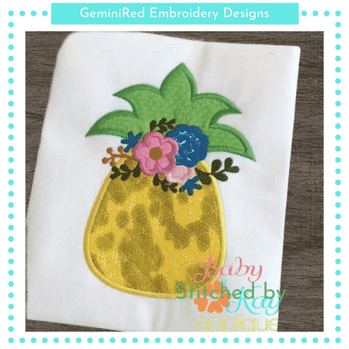 Floral Pineapple {Four Sizes}
