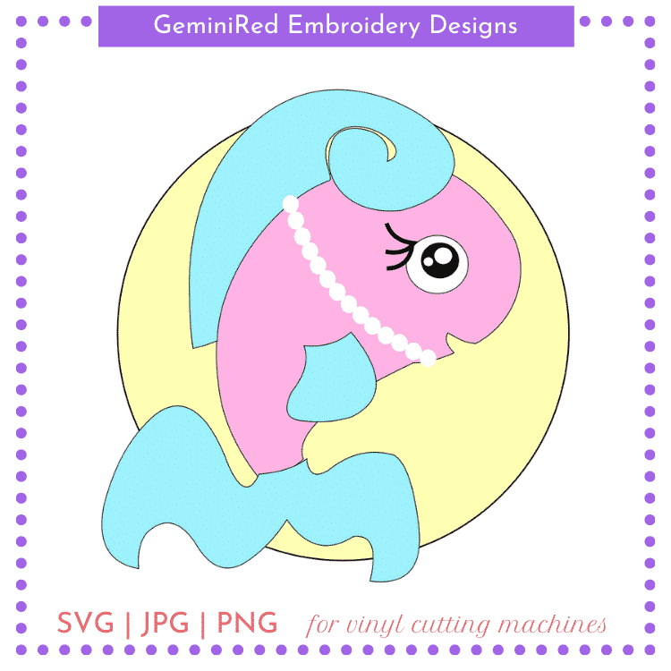 CUT FILE - Fish Girl in Frame - GeminiRed Embroidery Designs