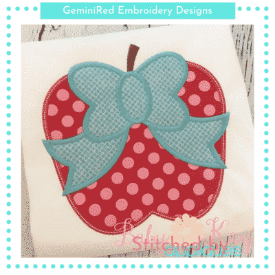 Apple with Bow {Four Sizes}