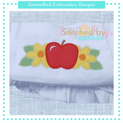 Apple with Flowers {Four Sizes}