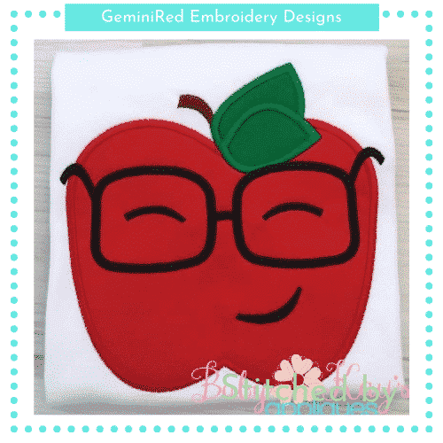 Apple with Glasses {Four Sizes}