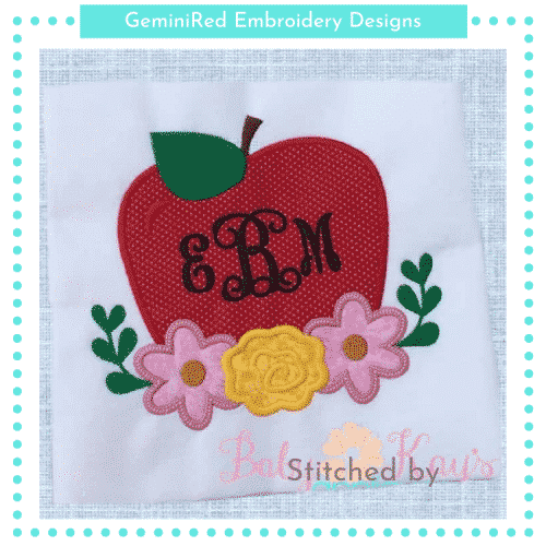 Floral Apple {Four Sizes}