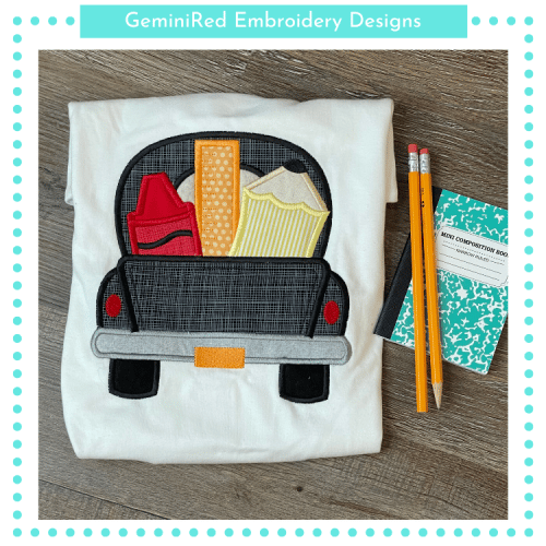 Vintage Truck with School Supplies {Four Sizes}